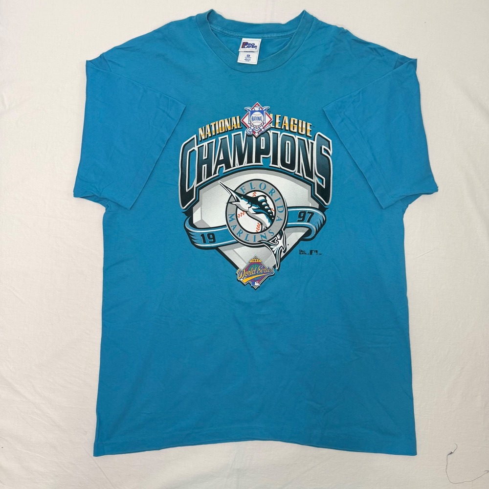 Vintage 1997 Florida Marlins National League Champions T Shirt XXL Pro Player